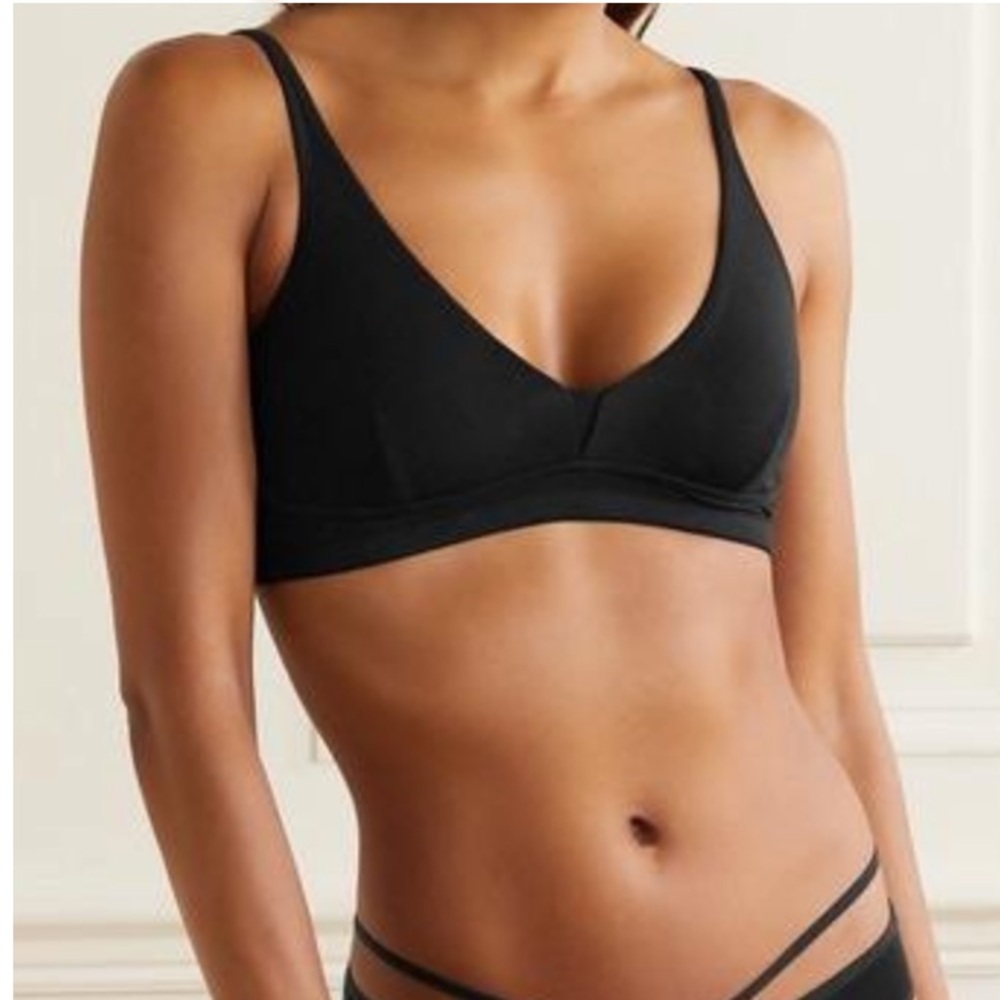 NWT Gracelynn Black organic Pima cotton bralette